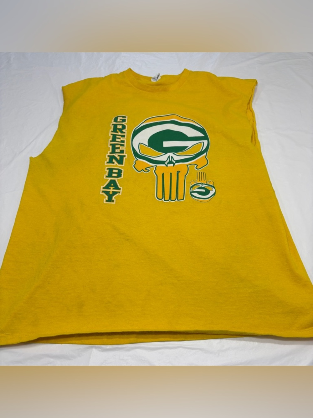 Delta Pro Weight NFL Green Bay Packers Cut Off Tank Top Shirt Men’s 2XL Stained